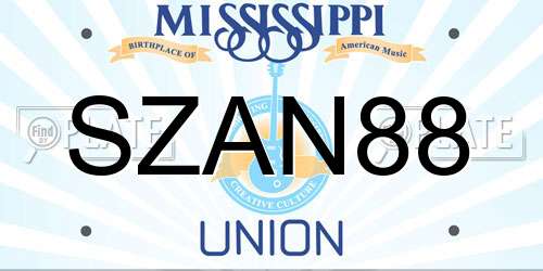 SZAN88 Mississippi License Plate