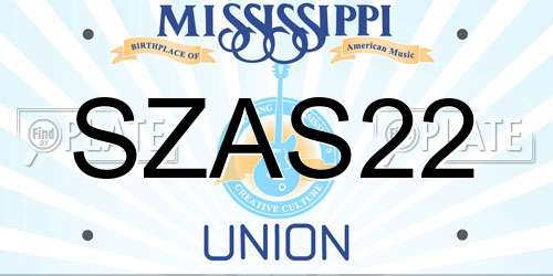 SZAS22 Mississippi License Plate