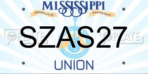 SZAS27 Mississippi License Plate