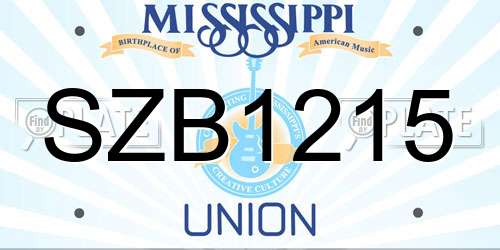 SZB1215 Mississippi License Plate