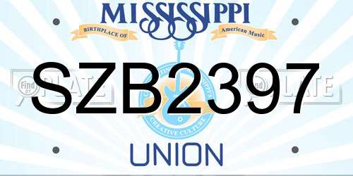 SZB2397 Mississippi License Plate