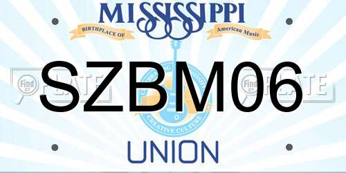 SZBM06 Mississippi License Plate