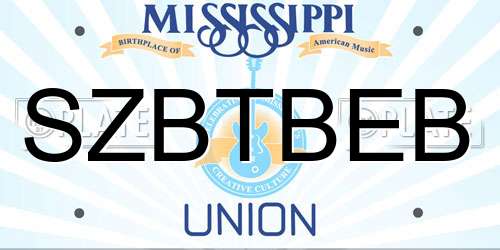 SZBTBEB Mississippi License Plate