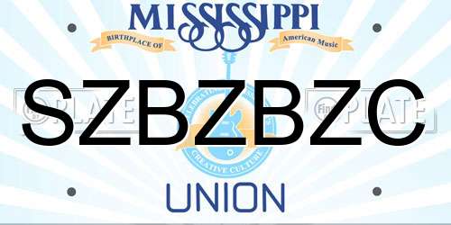 SZBZBZC Mississippi License Plate