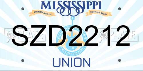 SZD2212 Mississippi License Plate