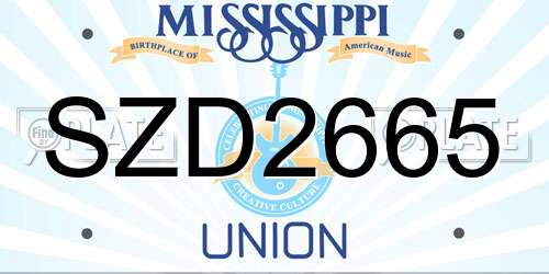 SZD2665 Mississippi License Plate