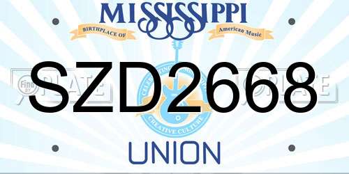 SZD2668 Mississippi License Plate