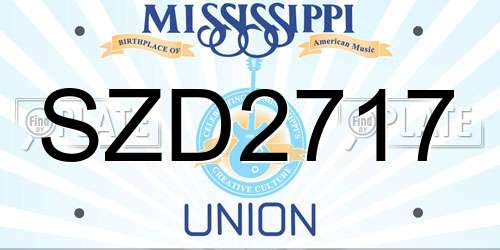 SZD2717 Mississippi License Plate