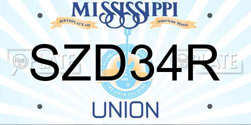 SZD34R Mississippi License Plate