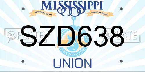 SZD638 Mississippi License Plate
