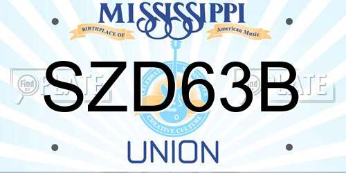 SZD63B Mississippi License Plate