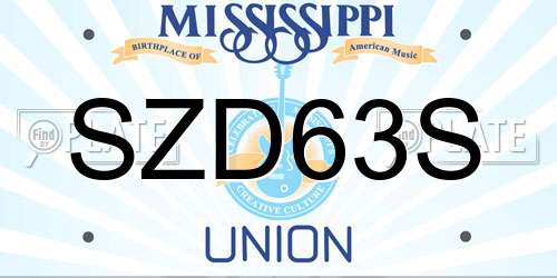 SZD63S Mississippi License Plate