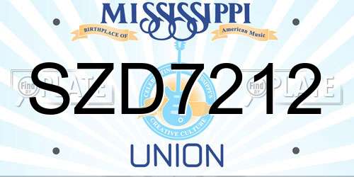 SZD7212 Mississippi License Plate