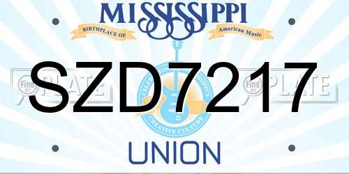 SZD7217 Mississippi License Plate