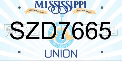 SZD7665 Mississippi License Plate