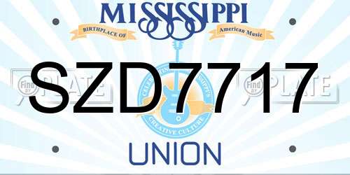SZD7717 Mississippi License Plate