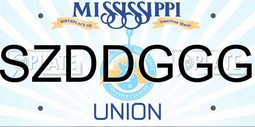 SZDDGGG Mississippi License Plate