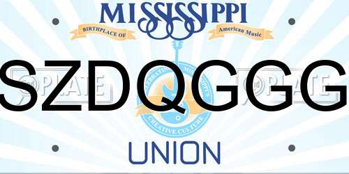 SZDQGGG Mississippi License Plate