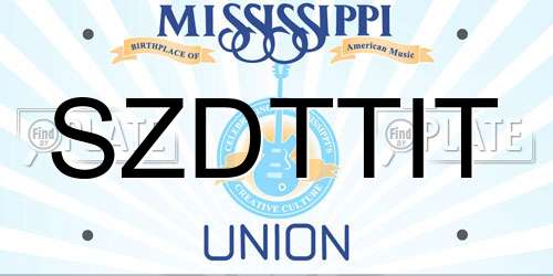SZDTTIT Mississippi License Plate