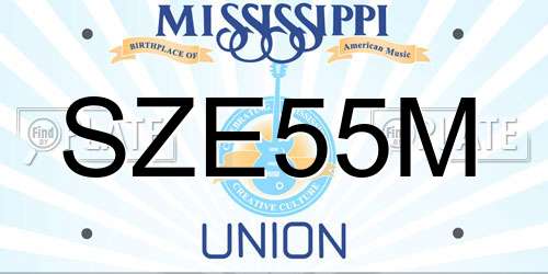 SZE55M Mississippi License Plate