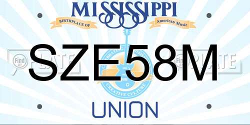 SZE58M Mississippi License Plate