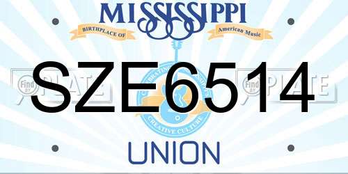 SZE6514 Mississippi License Plate