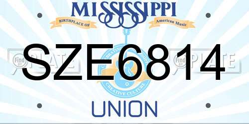 SZE6814 Mississippi License Plate