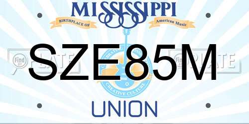 SZE85M Mississippi License Plate