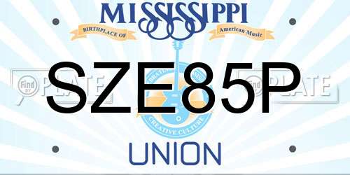 SZE85P Mississippi License Plate