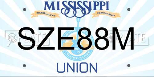 SZE88M Mississippi License Plate