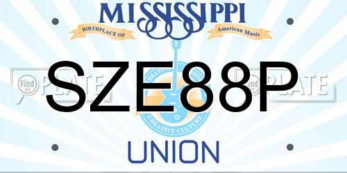 SZE88P Mississippi License Plate