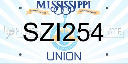 SZI254 Mississippi License Plate