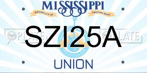 SZI25A Mississippi License Plate