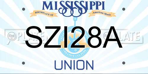 SZI28A Mississippi License Plate