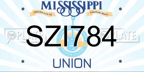 SZI784 Mississippi License Plate