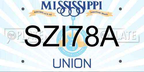 SZI78A Mississippi License Plate