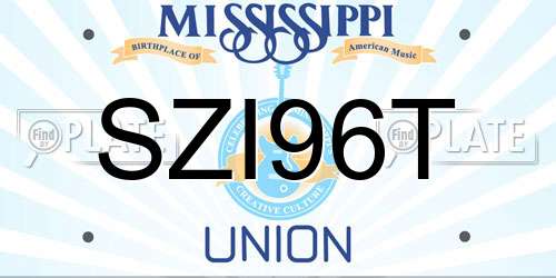 SZI96T Mississippi License Plate