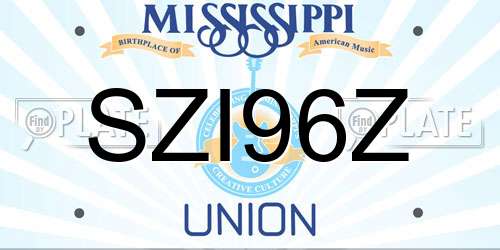 SZI96Z Mississippi License Plate