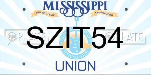 SZIT54 Mississippi License Plate
