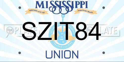 SZIT84 Mississippi License Plate
