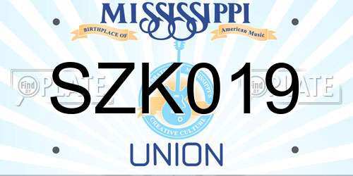 SZK019 Mississippi License Plate
