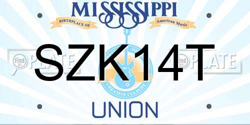 SZK14T Mississippi License Plate