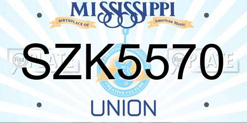 SZK5570 Mississippi License Plate
