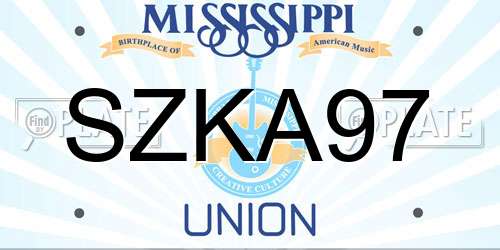SZKA97 Mississippi License Plate