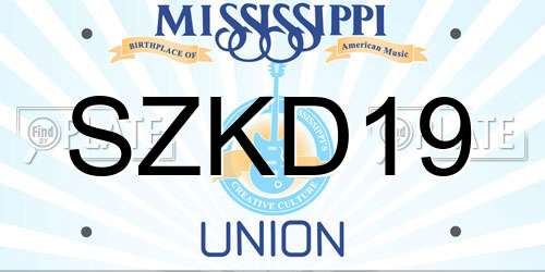 SZKD19 Mississippi License Plate