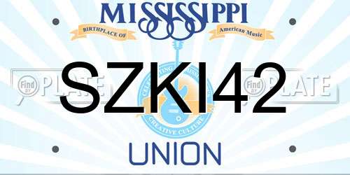 SZKI42 Mississippi License Plate
