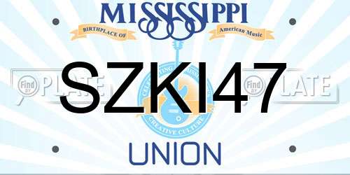 SZKI47 Mississippi License Plate