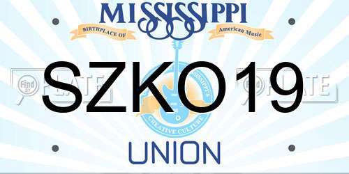 SZKO19 Mississippi License Plate