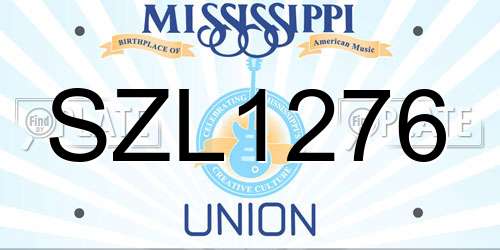SZL1276 Mississippi License Plate