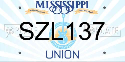 SZL137 Mississippi License Plate